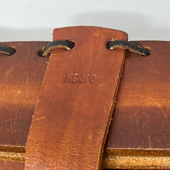 Vintage Patchwork Leather Purse Bag O Ring Shoulder Brown Boho Hippie Tan - Picture 10 of 11